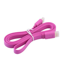 Кабель HDMI Cable flat (V1.4) HDMI/M to HDMI/M (Pink) 5m, фото 