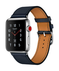 Apple Watch Hermes Series 3 (GPS + Cellular) 42mm Steel w. Indigo Swift Single Tour (MQLQ2), фото 