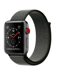 Apple Watch Series 3 (GPS + Cellular) 42mm Space Gray Aluminum w. Dark Olive Sport L. (MQK62), фото 