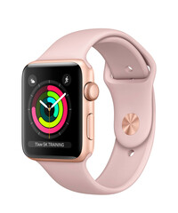 Apple Watch Series 3 (GPS) 42мм Gold Aluminum w. Pink Sand Sport B. - Gold (MQL22), фото 