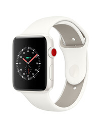 Apple Watch Edition Series 3 (GPS + Cellular) 42mm White Ceramic w. Soft White/Pebble Sport B. (MQKD2), фото 