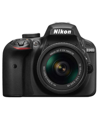 Зеркальный фотоаппарат Nikon D3400 kit (18-55mm VR) Black вид спереди