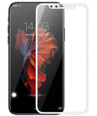 Защитное стекло Baseus 0.3mm Silk-screen 3D Arc Tempered Glass White для iPhone X вид спереди