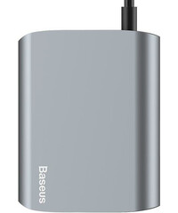 Переходник Baseus Enjoyment с Type-C на SD+TF Card+USB2.0 HUB (Gray) вид спереди