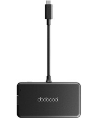 Переходник Dodocool DC-35 USB TYPE C Hub 7 в 1 (Black) вид спереди