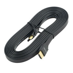 Кабель HDMI Cable flat (V1.4) HDMI/M to HDMI/M 1m (Black), фото 