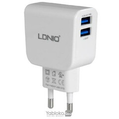 Сетевое зарядное устройство LDNIO DL-AC56 2,1A + Lightning cable (White), фото 