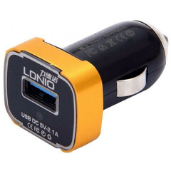 Автомобильное зарядное устройство LDNIO USB car charger 2.1A DL-DC211 (Black/Gold), фото 