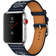 Apple Watch Hermes Series 3 (GPS + Cellular) 42mm Steel w. Marine Gala Single Tour Eperon d'Or (MQX62), фото 