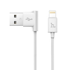 Кабель USB Hoco L Shape Lightning Cable (White) 1.2 м, фото 