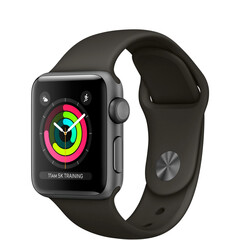 Apple Watch Series 3 (GPS) 38мм Space Gray Aluminum w. Gray Sport B. - Space Gray (MR352), фото 