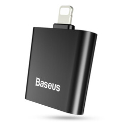 Baseus L39 Dual 8 Pin Audio Adapter for iPhone (Black), фото 