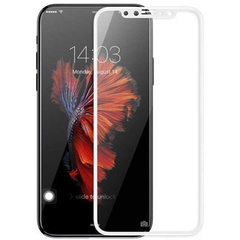 Защитное стекло Baseus 0.3mm Silk-screen 3D Arc Tempered Glass White для iPhone X вид спереди