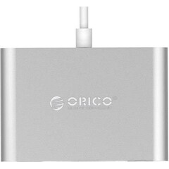 Переходник Orico RCNB USB TYPE C HUB 5 в 1 (Silver) вид спереди