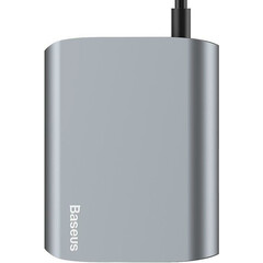 Переходник Baseus Enjoyment с Type-C на SD+TF Card+USB2.0 HUB (Gray) вид спереди