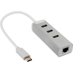 Type-C Ethernet Adapter With 3 port USB hub вид под углом