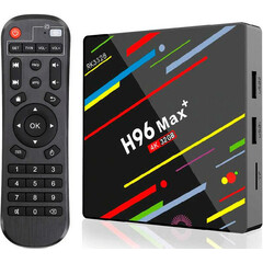 Приставка 4К Smart-TV Box H96 Max Plus 4/32GB вид с пультом управления