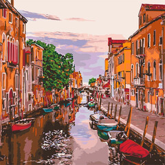  Картина за номерами "Венеціанський вечір" 40х40см (КНО3571), фото 