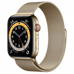 Apple Watch Series 6 GPS + Cellular 44mm Gold Stainless Steel Case w. Gold Milanese L. (M07P3)