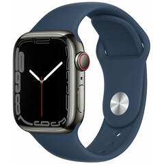 Apple_Watch Series 7 GPS + Cellular 41mm Graphite S. Steel Case w. Abyss Blue S. Band (MKHJ3)