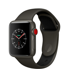 Apple Watch Edition Series 3 (GPS + Cellular) 38mm Gray Ceramic w. Gray/Black Sport B. (MQK02), фото 