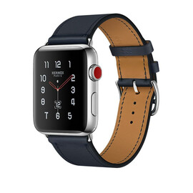 Apple Watch Hermes Series 3 (GPS + Cellular) 42mm Steel w. Indigo Swift Single Tour (MQMT2), фото 