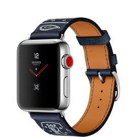 Apple Watch Hermes Series 3 (GPS + Cellular) 38mm Steel w. Marine Gala Single Tour Eperon d’Or (MQLN2), фото 
