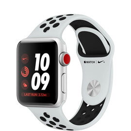 Apple Watch Series 3 Nike+ (GPS + Cellular) 38mm Silver w. Platinum/Black Nike B. (MQL52), фото 