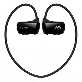Наушники MP3 плеер SONY NWZ-W273S 4GB Black водонепроницаемый вид спереди