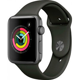 Apple Watch Series 3 GPS 38mm with Black Sport Band Space Gray (MTF02), фото 