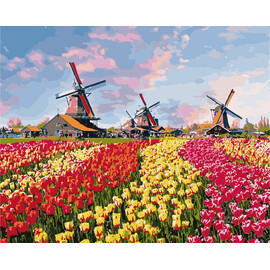  Картина за номерами "Фарбові тюльпани Голландії" 40х50см (КНО2224), фото 
