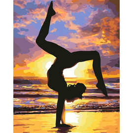 Картина по номерам "Йога на закате солнца" 40х50см (КНО4749), фото 