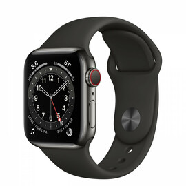 Apple Watch Series 6 GPS + Cellular 40mm Graphite Stainless Steel Case w. Black Sport B. (M02Y3)