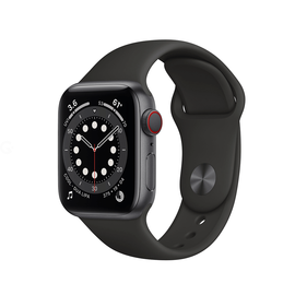 Apple Watch Series 6 GPS + Cellular 40mm Space Gray Aluminum Case w. Black Sport B. (M02Q3)мммм