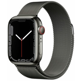 Apple_Watch Series 7 GPS + Cellular 45mm Graphite S. Steel Case w. Graphite Milanese Loop (MKJJ3)