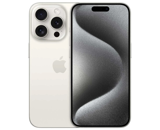 Смартфон Apple iPhone 15 Pro 128GB White Titanium (MTUW3), Колір: Білий, Об'єм вбудованої пам'яті: 128 Гб, фото 