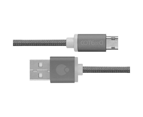 Кабель Micro USB COTEetCI USB Cable to microUSB M23 Nylon with 1.2m Space Grey (CS2131-1.2M-GC), фото 
