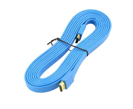 Кабель HDMI Cable flat (V1.4) HDMI/M to HDMI/M (Blue) 1.8m, фото 