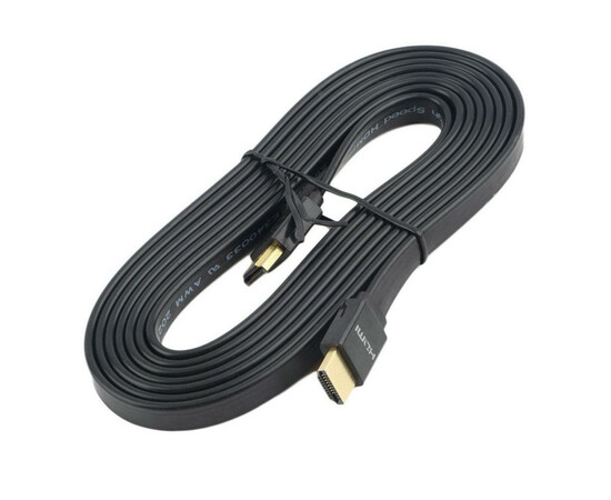 Кабель HDMI Cable flat (V1.4) HDMI/M to HDMI/M 1.5m (Black), фото 