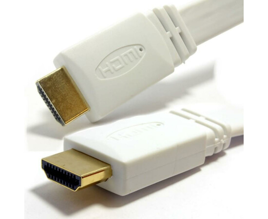 Кабель HDMI Cable flat (V1.4) HDMI/M to HDMI/M (White) 10m, фото , изображение 2