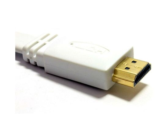 Кабель HDMI Cable flat (V1.4) HDMI/M to HDMI/M (White) 10m, фото , изображение 3