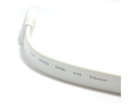 Кабель HDMI Cable flat (V1.4) HDMI/M to HDMI/M (White) 10m, фото , изображение 4