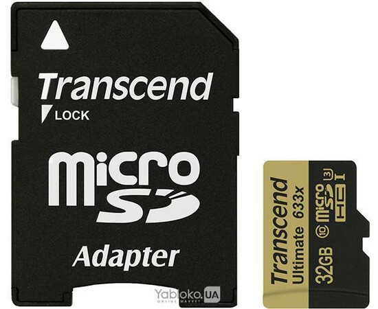 Transcend 32 GB microSDHC UHS-I U3 Ultimate + SD Adapter TS32GUSDU3, фото 