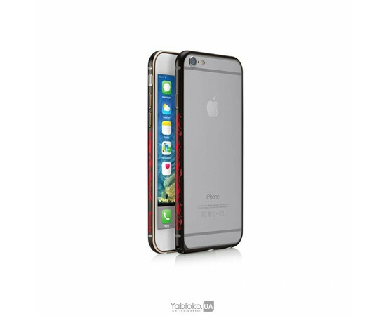 Чехол-бампер для Apple iPhone 6/6S iBacks Aluminium Cameo Flame Series Bumper (Black), фото 