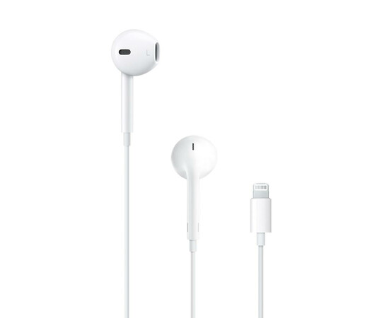 Наушники Apple EarPods with Lightning Connector (MMTN2ZM/A) вид "заглушек" и штекера