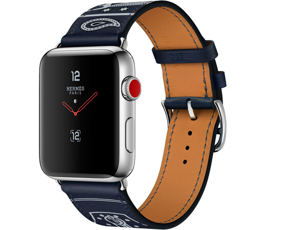 Apple Watch Hermes Series 3 (GPS + Cellular) 42mm Steel w. Marine Gala Single Tour Eperon d’Or (MQX62), фото 