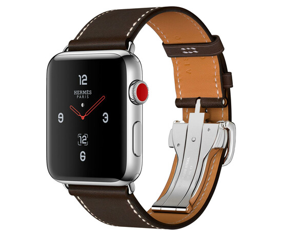 Apple Watch Hermes Series 3 (GPS + Cellular) 42mm Steel w. Ebene Barenia Single Tour (MQLT2), фото 