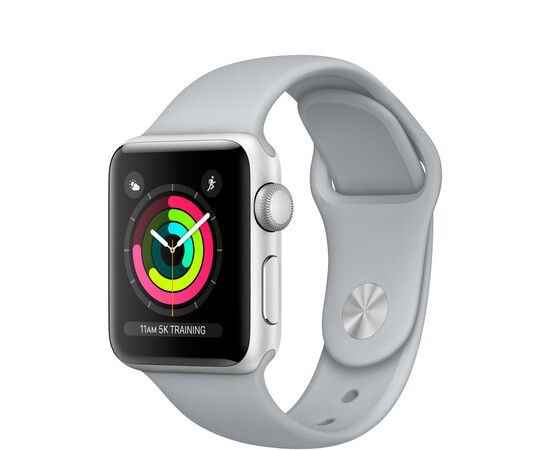 Apple Watch Series 3 (GPS) 38mm Silver Aluminum w. Fog Sport B. - Silver (MQKU2), фото 