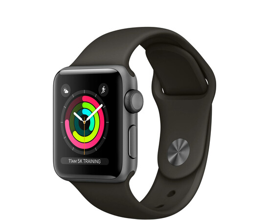 Apple Watch Series 3 (GPS) 38мм Space Gray Aluminum w. Gray Sport B. - Space Gray (MR352), фото 