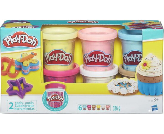 Лепка Hasbro Play-Doh 6 баночек с конфетти (B3423), фото 